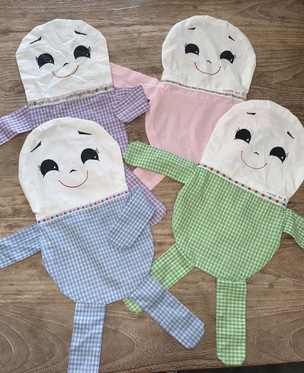 Vintage Lot of 4 New Handmade Plakie-Style Humpty Dumpty Pillow Nursery Doll
